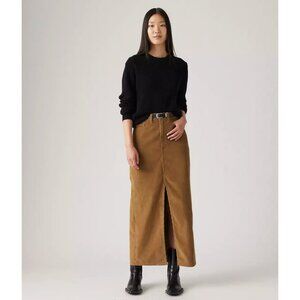 Levi's Premium Ankle Column Corduroy Skirt Size 26 Ermine - Brown